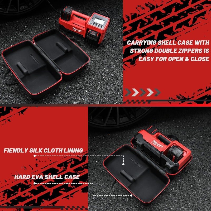 LOTOCASE حقيبة ضاغط الهواء لمضخة الهواء Milwaukee M18 2848-20، حقيبة تخزين مخصصة لحمل أدوات Milwaukee - تتضمن حزام عنق (حقيبة فقط) - Image 4